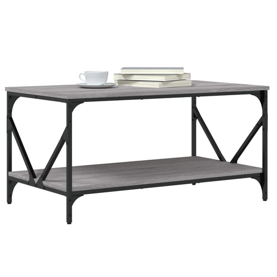 Salontafel 90x50x45 cm bewerkt hout grijs sonoma MeubelReus