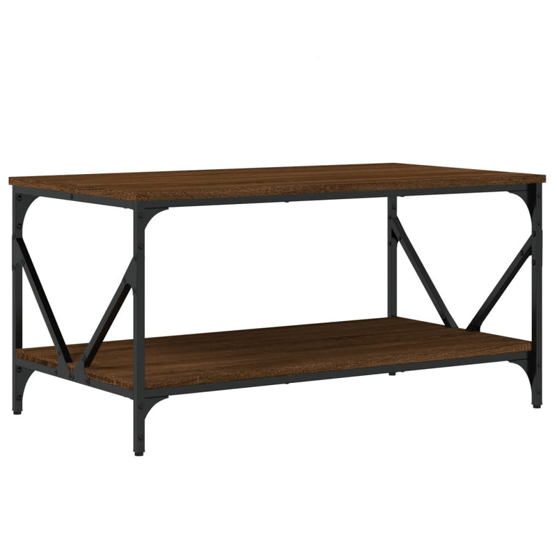 Salontafel 90x50x45 cm bewerkt hout bruin eikenkleur MeubelReus