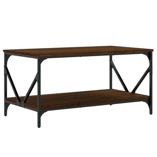 Salontafel 90x50x45 cm bewerkt hout bruin eikenkleur MeubelReus