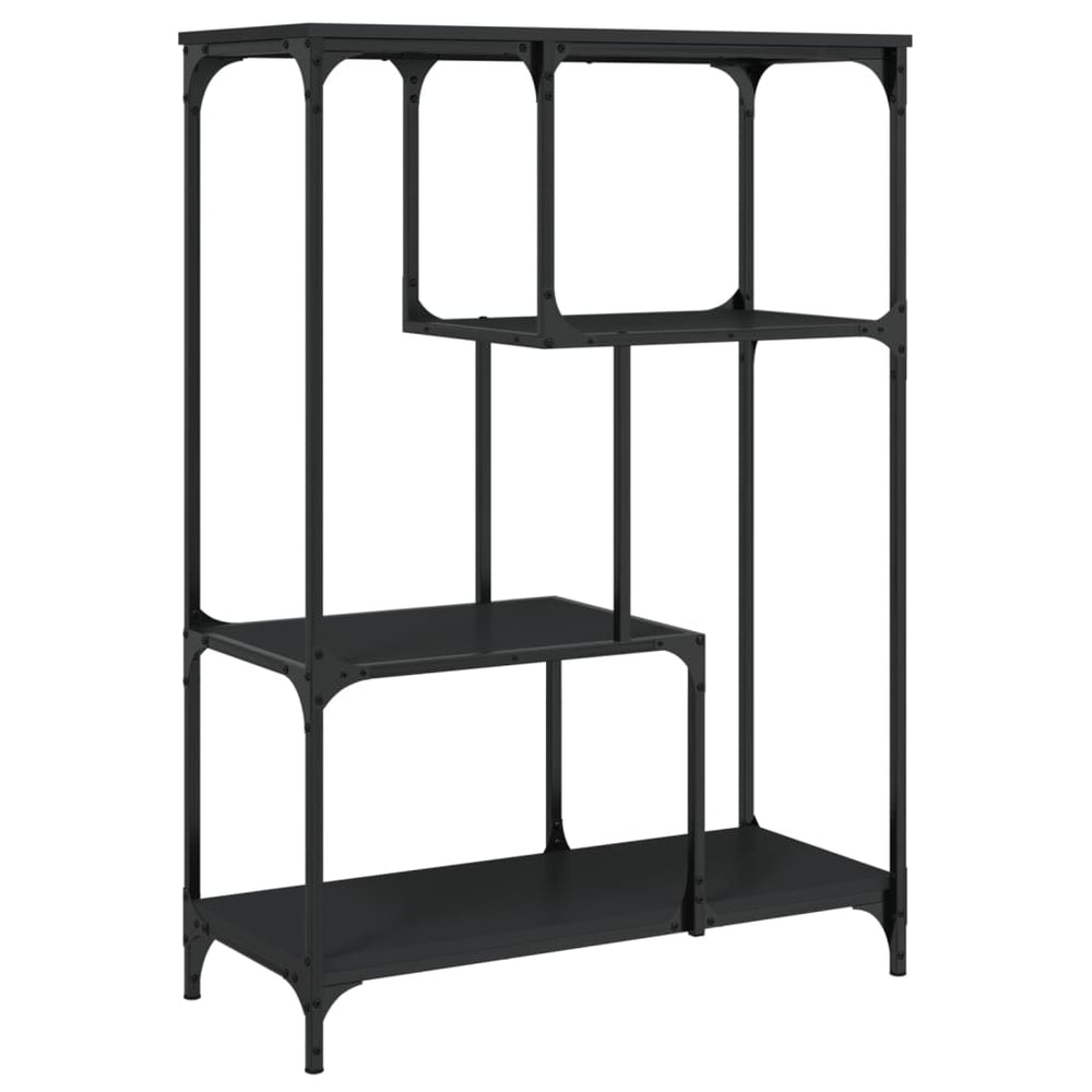 Boekenrek 81x36x115 cm bewerkt hout en staal zwart MeubelReus