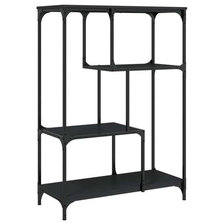 Boekenrek 81x36x115 cm bewerkt hout en staal zwart MeubelReus