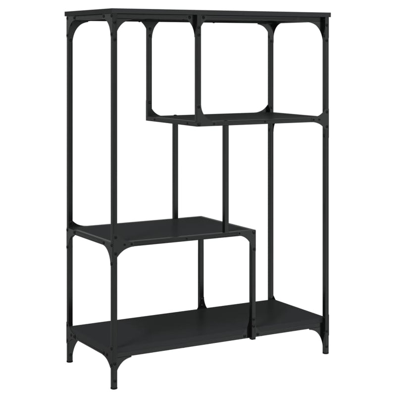 Boekenrek 81x36x115 cm bewerkt hout en staal zwart MeubelReus