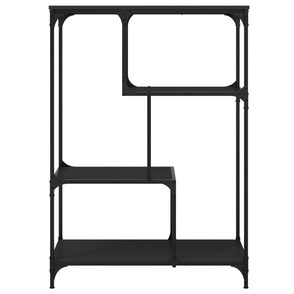 Boekenrek 81x36x115 cm bewerkt hout en staal zwart MeubelReus