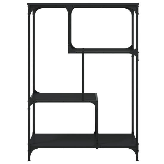 Boekenrek 81x36x115 cm bewerkt hout en staal zwart MeubelReus