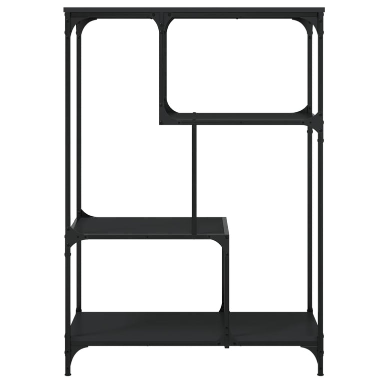 Boekenrek 81x36x115 cm bewerkt hout en staal zwart MeubelReus
