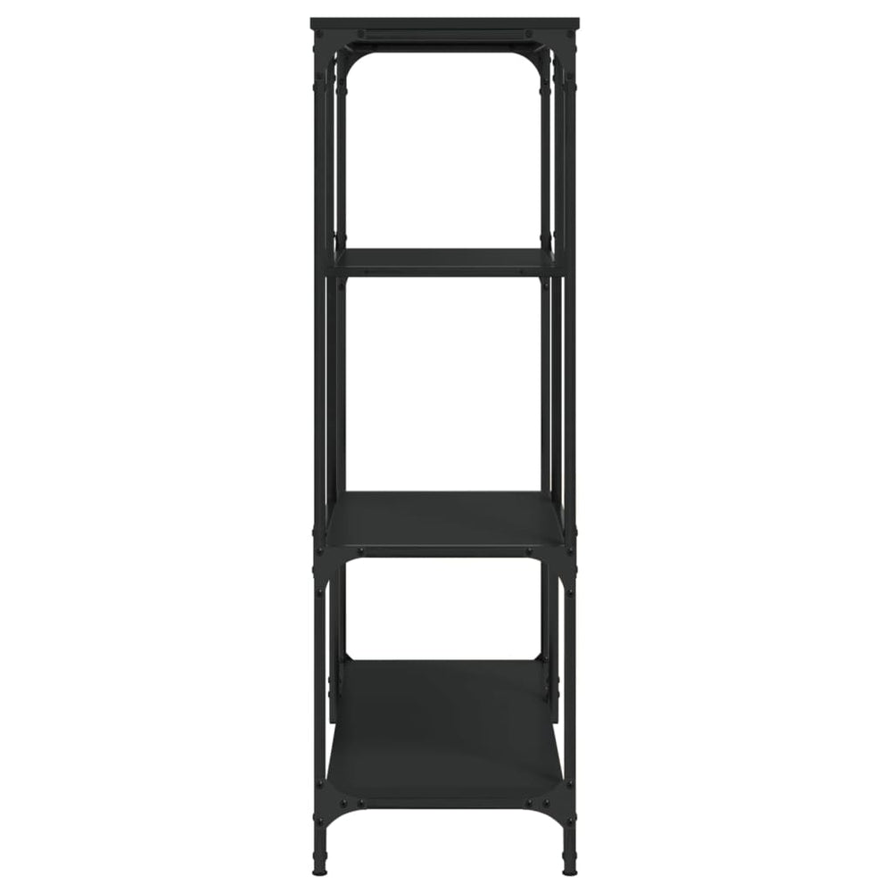 Boekenrek 81x36x115 cm bewerkt hout en staal zwart MeubelReus