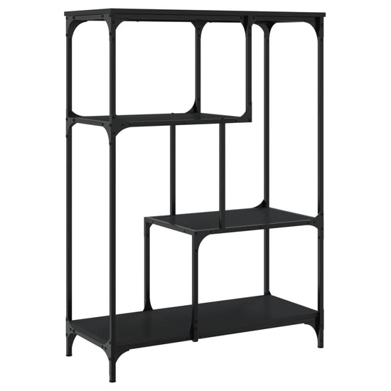 Boekenrek 81x36x115 cm bewerkt hout en staal zwart MeubelReus