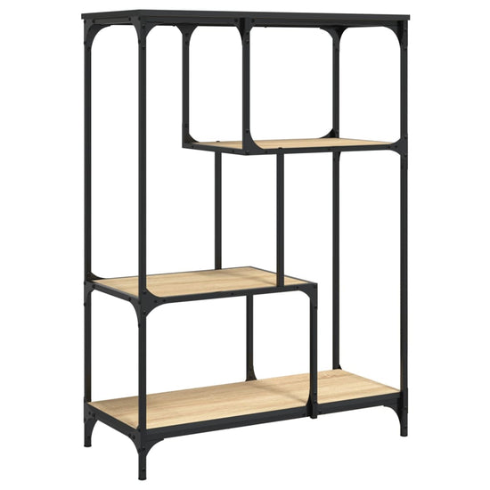Boekenrek 81x36x115 cm bewerkt hout en staal sonoma eikenkleur MeubelReus