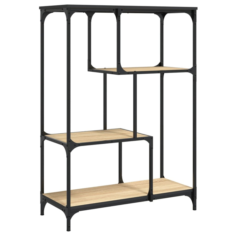 Boekenrek 81x36x115 cm bewerkt hout en staal sonoma eikenkleur MeubelReus