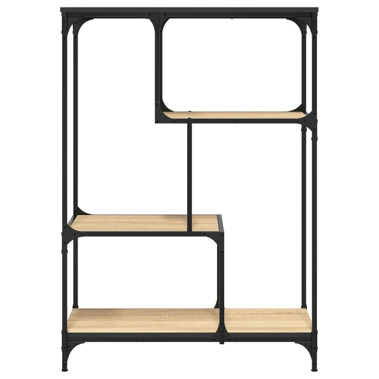 Boekenrek 81x36x115 cm bewerkt hout en staal sonoma eikenkleur MeubelReus