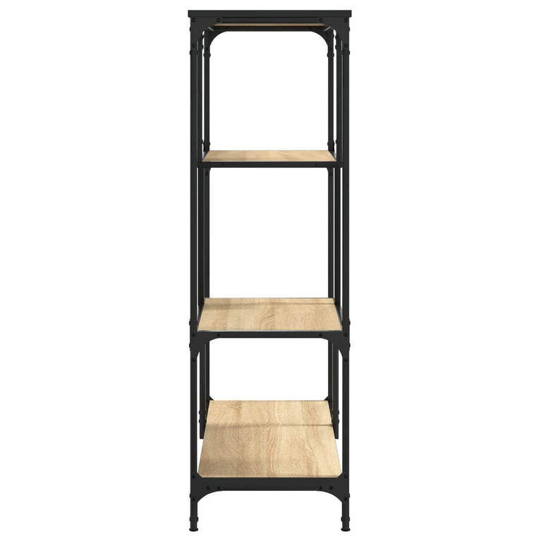 Boekenrek 81x36x115 cm bewerkt hout en staal sonoma eikenkleur MeubelReus
