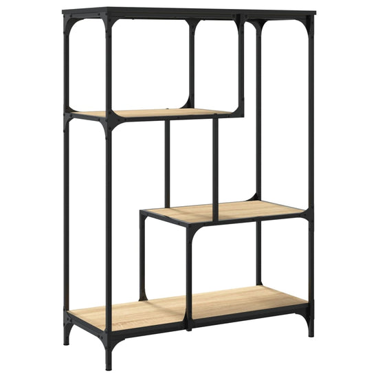 Boekenrek 81x36x115 cm bewerkt hout en staal sonoma eikenkleur MeubelReus