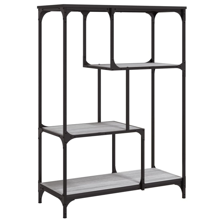 Boekenrek 81x36x115 cm bewerkt hout en staal grijs sonoma MeubelReus