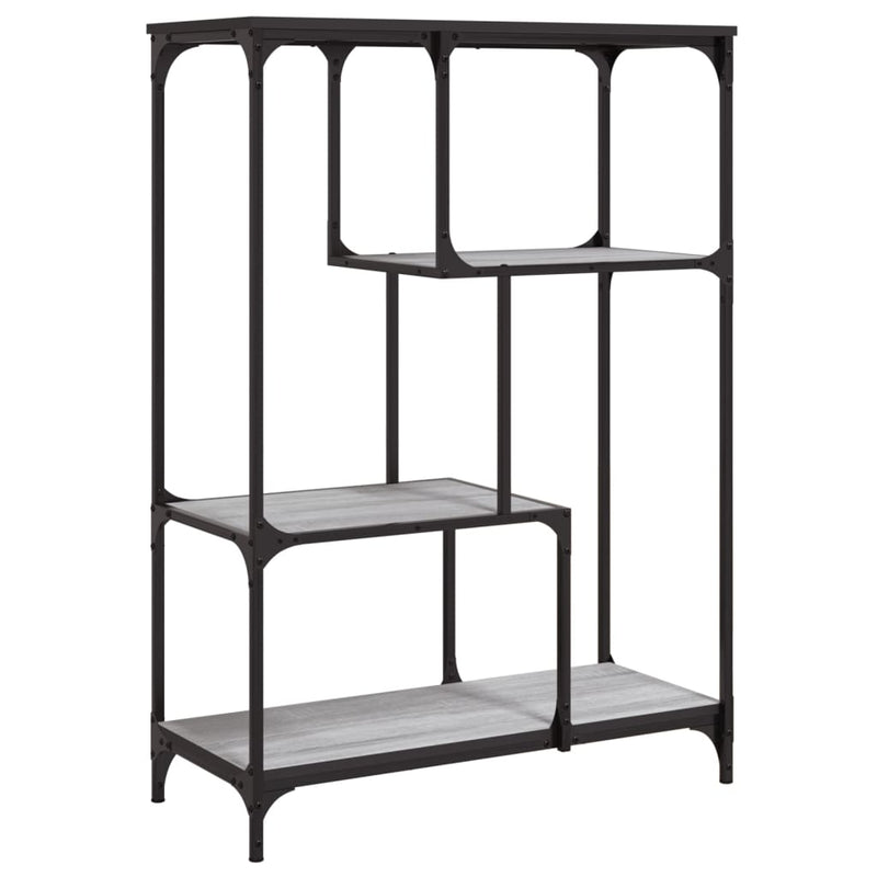 Boekenrek 81x36x115 cm bewerkt hout en staal grijs sonoma MeubelReus