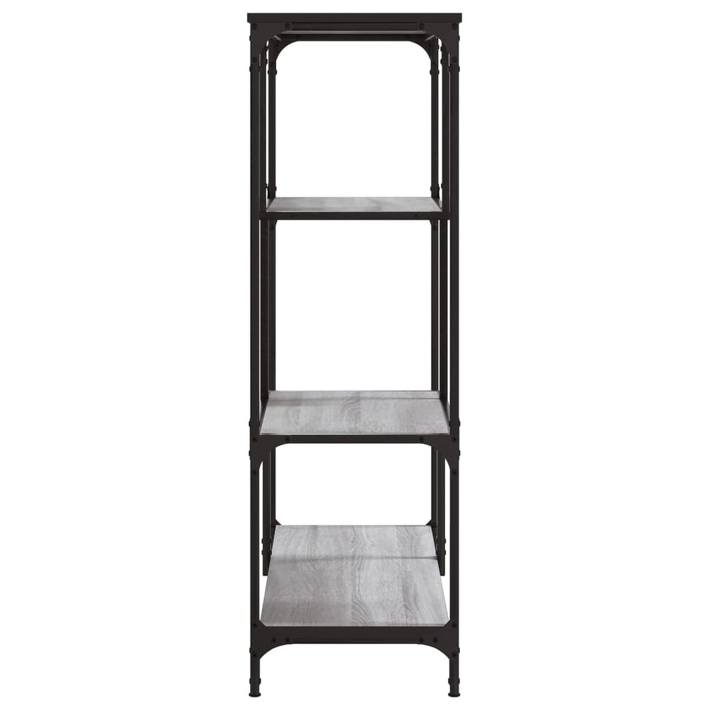 Boekenrek 81x36x115 cm bewerkt hout en staal grijs sonoma MeubelReus