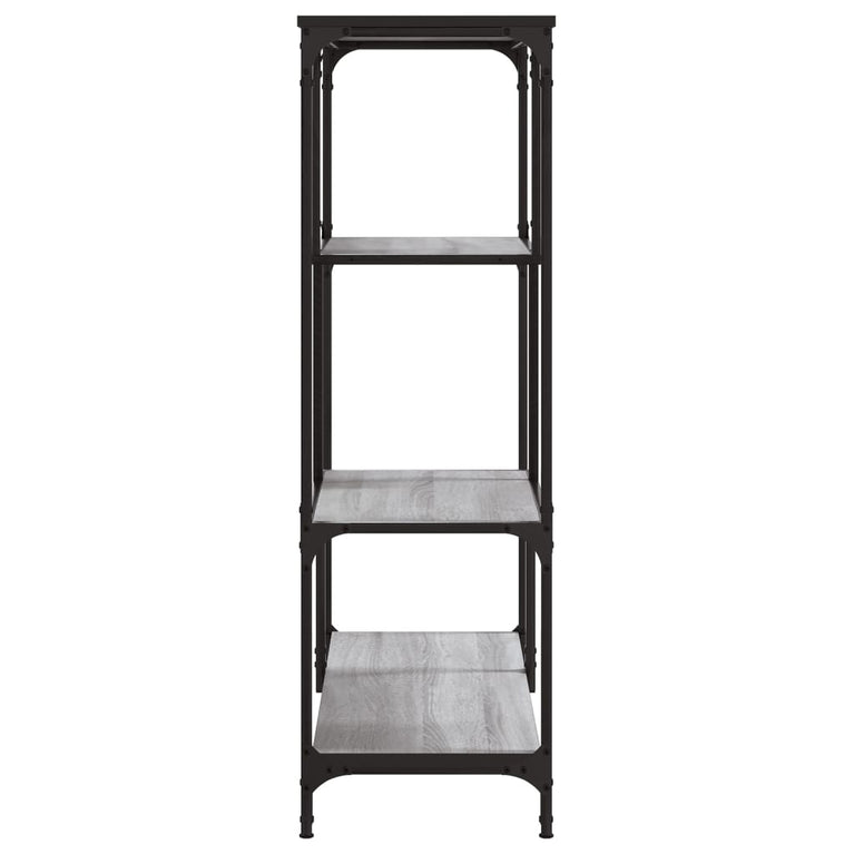 Boekenrek 81x36x115 cm bewerkt hout en staal grijs sonoma MeubelReus