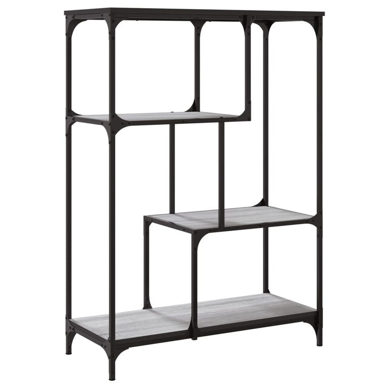 Boekenrek 81x36x115 cm bewerkt hout en staal grijs sonoma MeubelReus