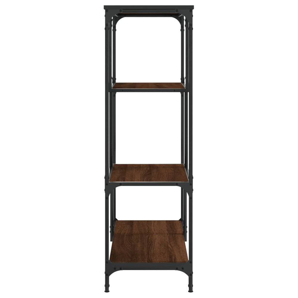 Boekenkast 81x36x115 cm bewerkt hout en staal bruin eikenkleur MeubelReus