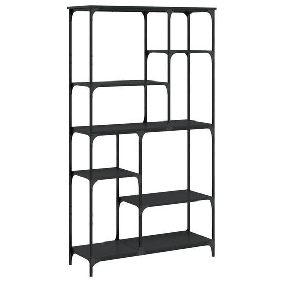 Boekenrek 99x35,5x176 cm bewerkt hout en staal zwart MeubelReus