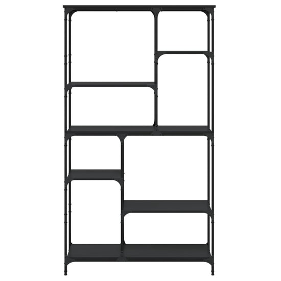Boekenrek 99x35,5x176 cm bewerkt hout en staal zwart MeubelReus