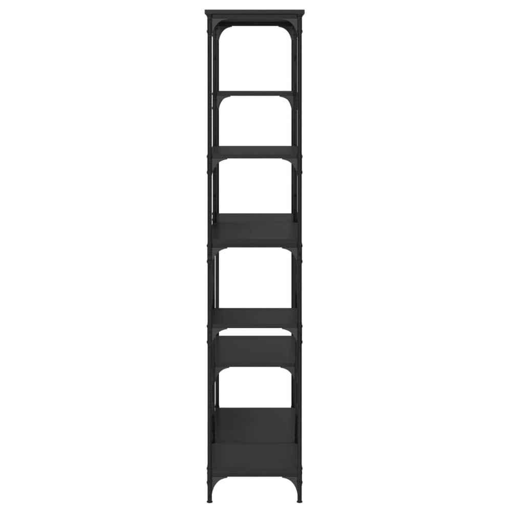 Boekenrek 99x35,5x176 cm bewerkt hout en staal zwart MeubelReus