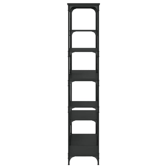 Boekenrek 99x35,5x176 cm bewerkt hout en staal zwart MeubelReus