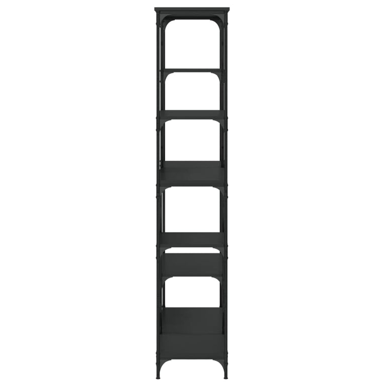 Boekenrek 99x35,5x176 cm bewerkt hout en staal zwart MeubelReus