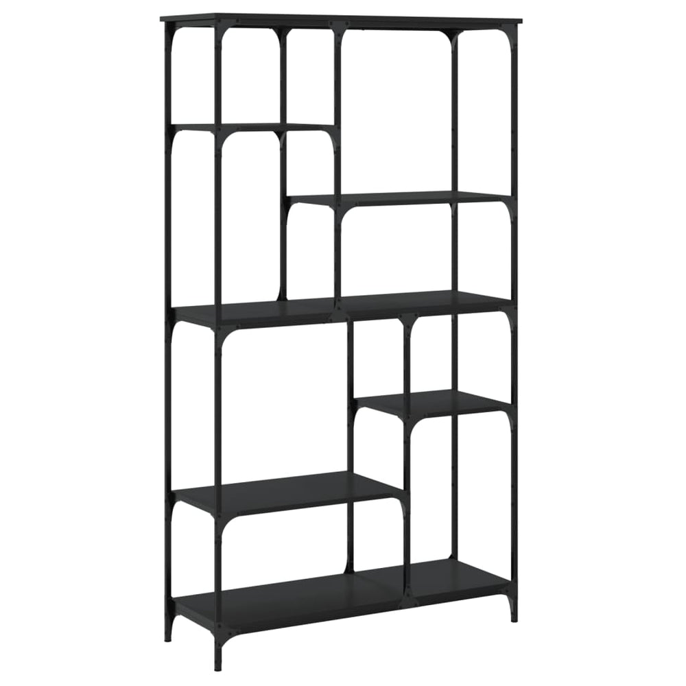 Boekenrek 99x35,5x176 cm bewerkt hout en staal zwart MeubelReus
