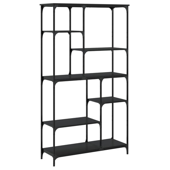 Boekenrek 99x35,5x176 cm bewerkt hout en staal zwart MeubelReus