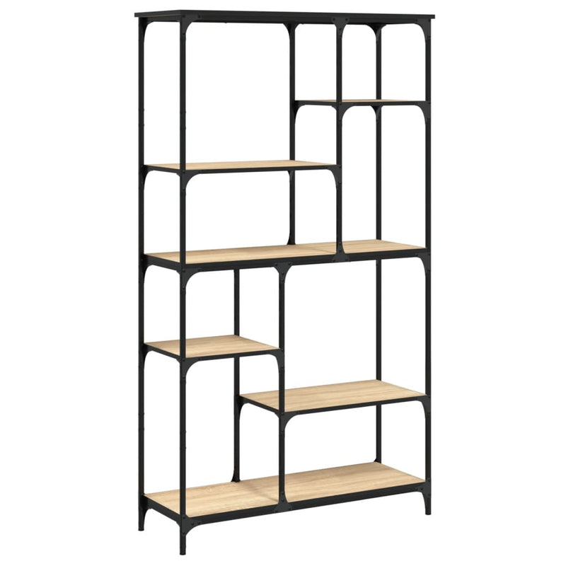 Boekenrek 99x35,5x176 cm bewerkt hout en staal sonoma eiken MeubelReus