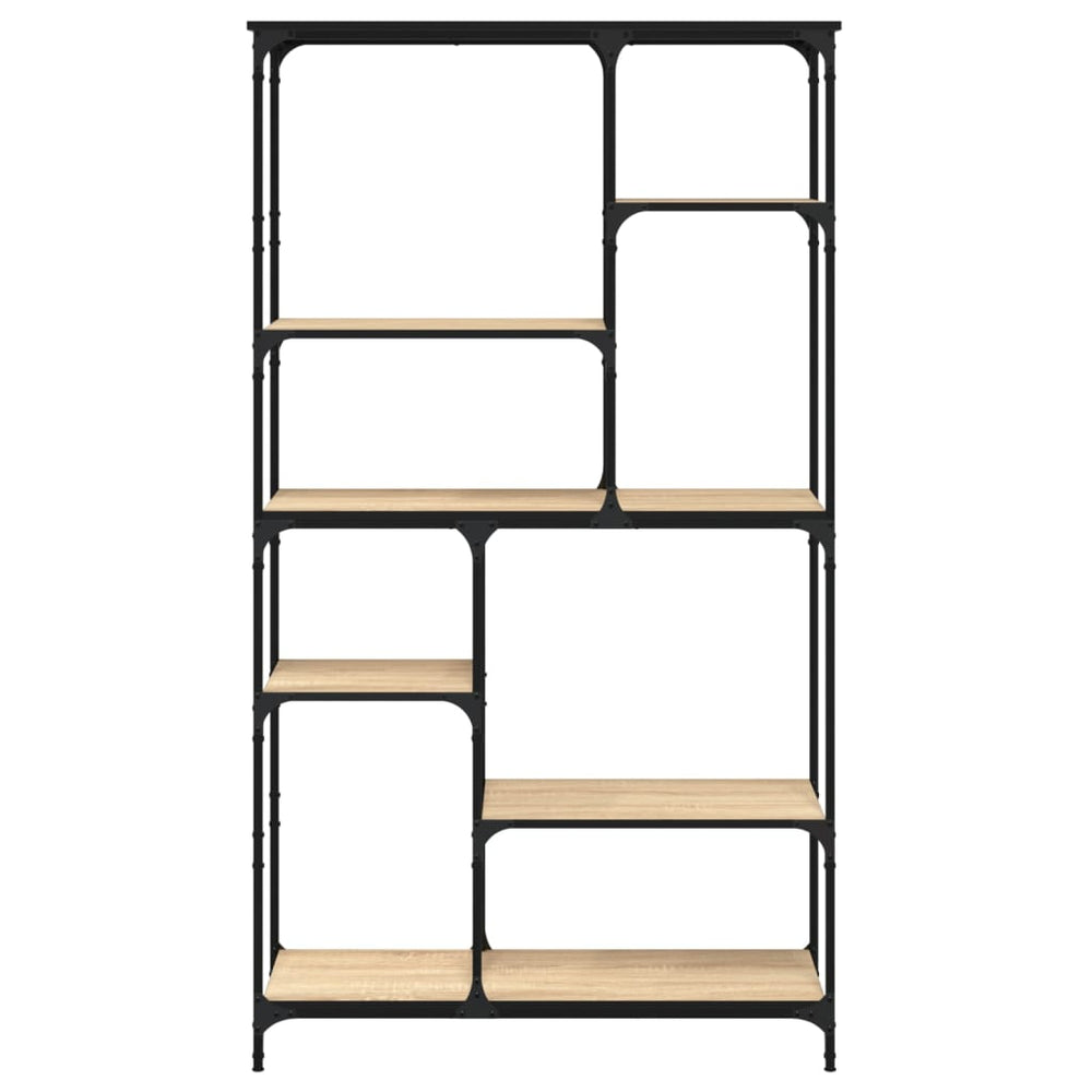 Boekenrek 99x35,5x176 cm bewerkt hout en staal sonoma eiken MeubelReus