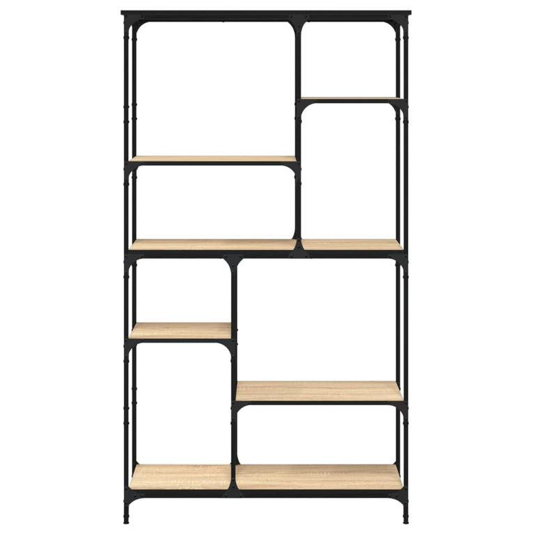 Boekenrek 99x35,5x176 cm bewerkt hout en staal sonoma eiken MeubelReus