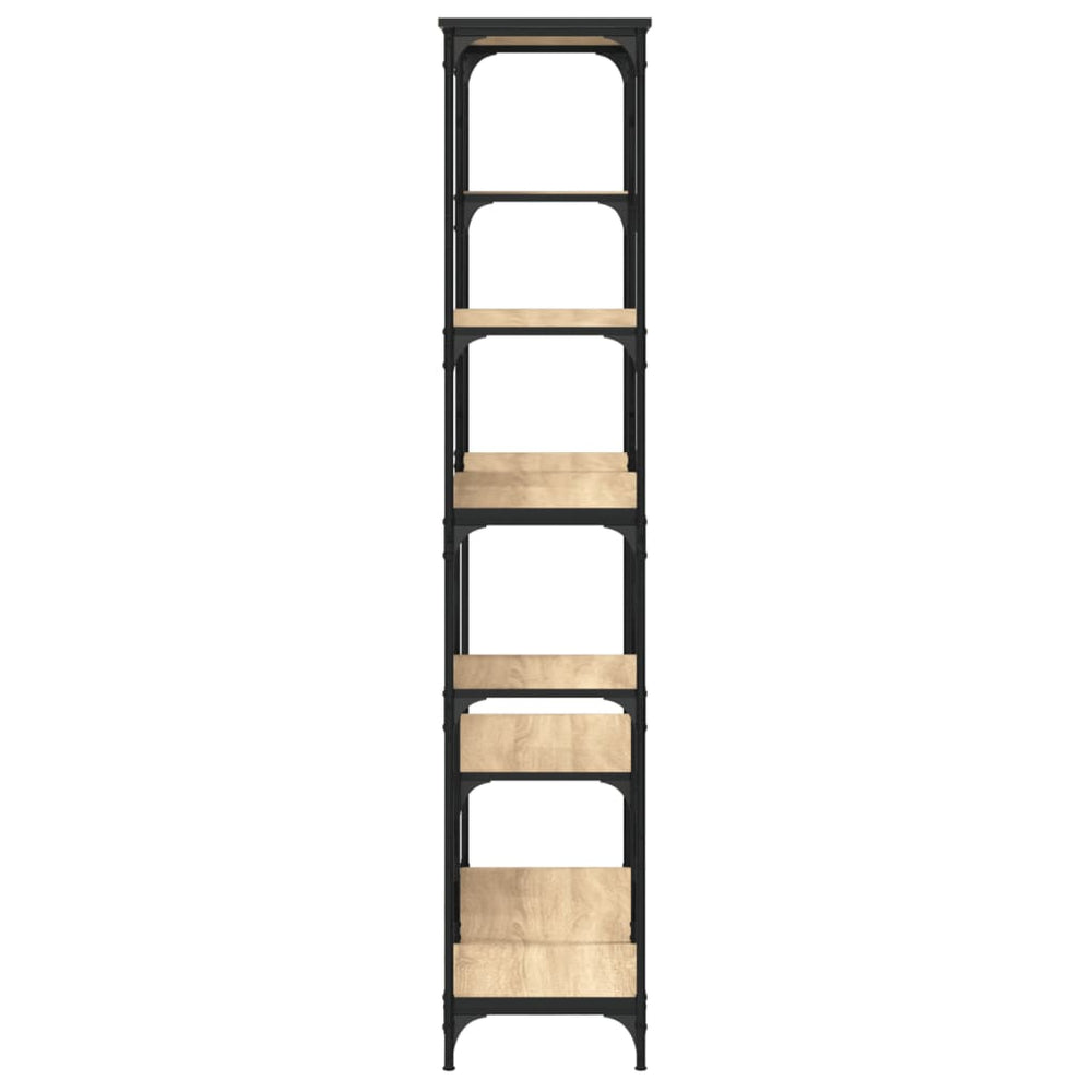 Boekenrek 99x35,5x176 cm bewerkt hout en staal sonoma eiken MeubelReus