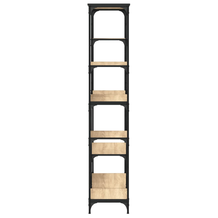 Boekenrek 99x35,5x176 cm bewerkt hout en staal sonoma eiken MeubelReus
