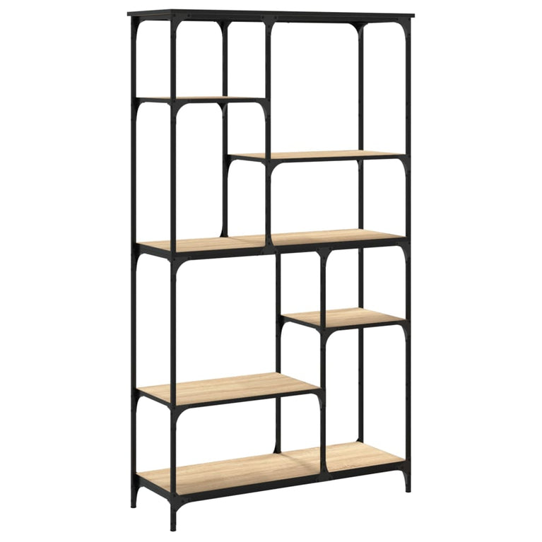 Boekenrek 99x35,5x176 cm bewerkt hout en staal sonoma eiken MeubelReus