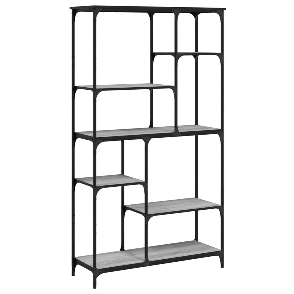 Boekenrek 99x35,5x176 cm bewerkt hout en staal grijs sonoma MeubelReus