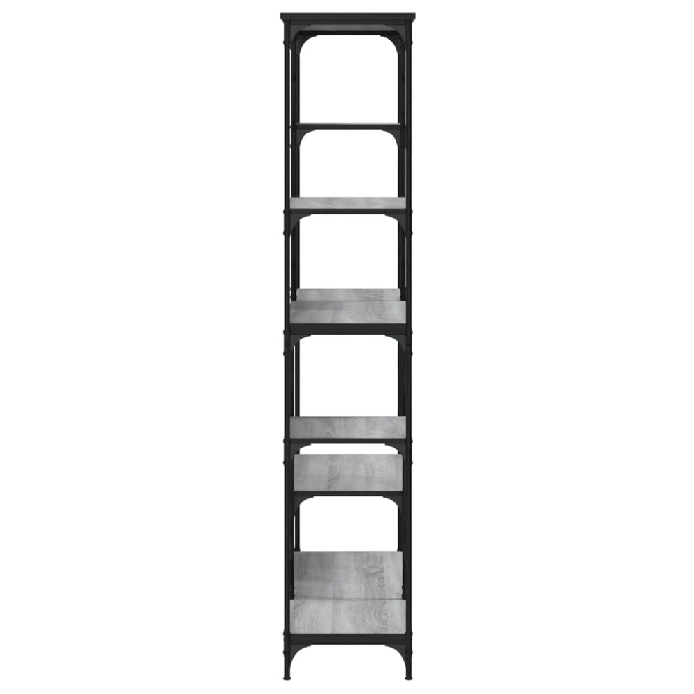 Boekenrek 99x35,5x176 cm bewerkt hout en staal grijs sonoma MeubelReus