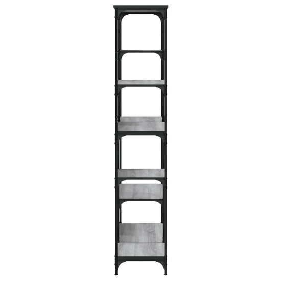 Boekenrek 99x35,5x176 cm bewerkt hout en staal grijs sonoma MeubelReus