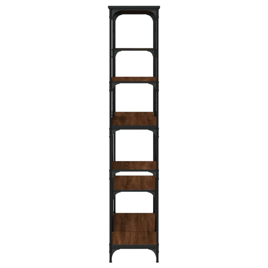 Boekenrek 99x35,5x176 cm bewerkt hout en staal bruin eikenkleur MeubelReus
