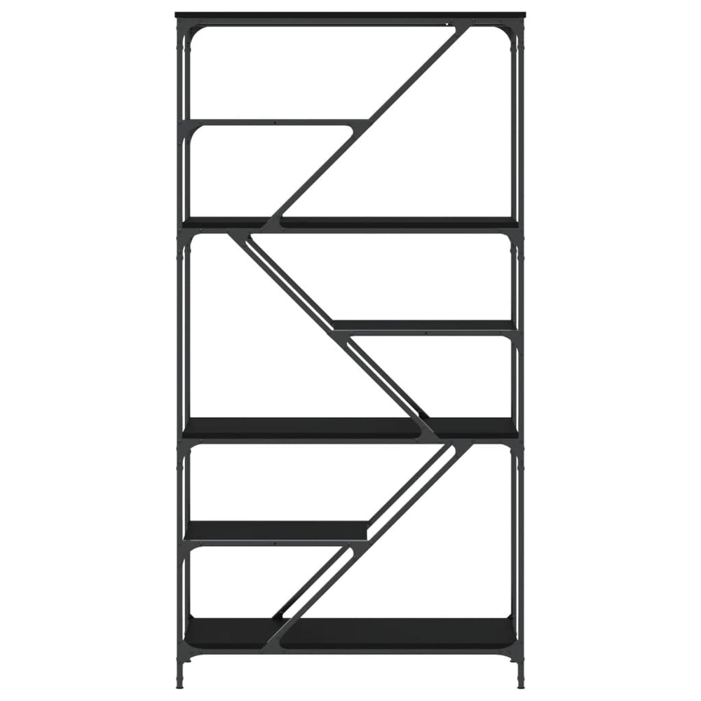 Boekenrek 91x36x176 cm bewerkt hout en staal zwart MeubelReus