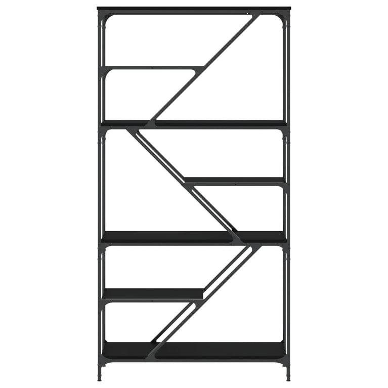 Boekenrek 91x36x176 cm bewerkt hout en staal zwart MeubelReus
