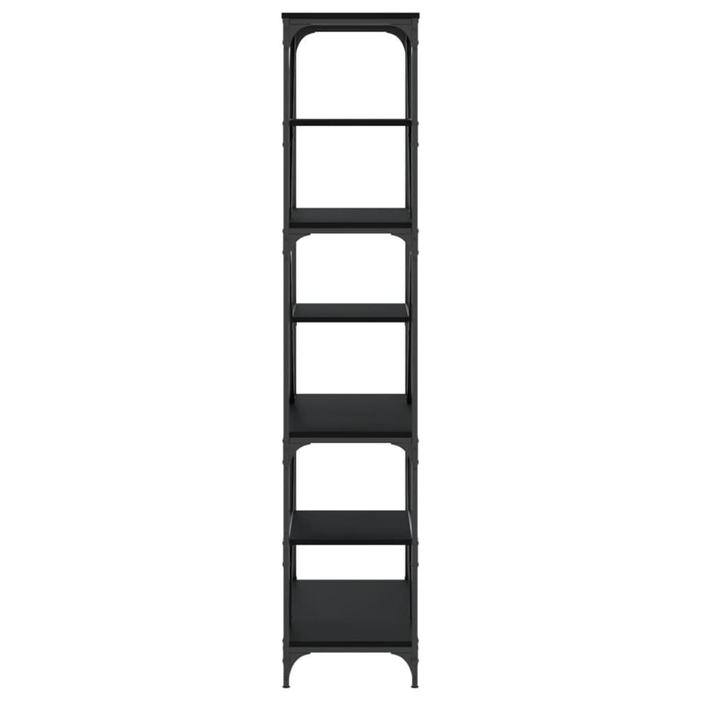 Boekenrek 91x36x176 cm bewerkt hout en staal zwart MeubelReus