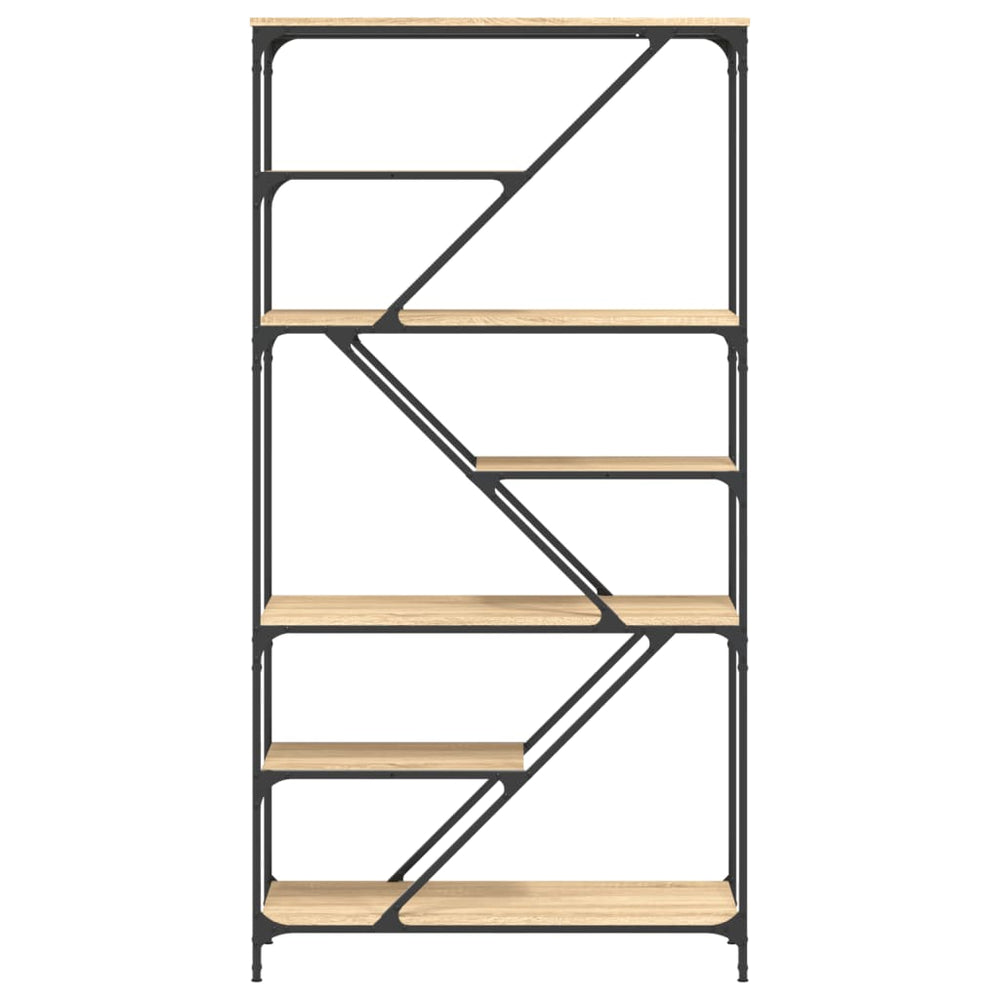 Boekenrek 91x36x176 cm bewerkt hout en staal sonoma eikenkleur MeubelReus