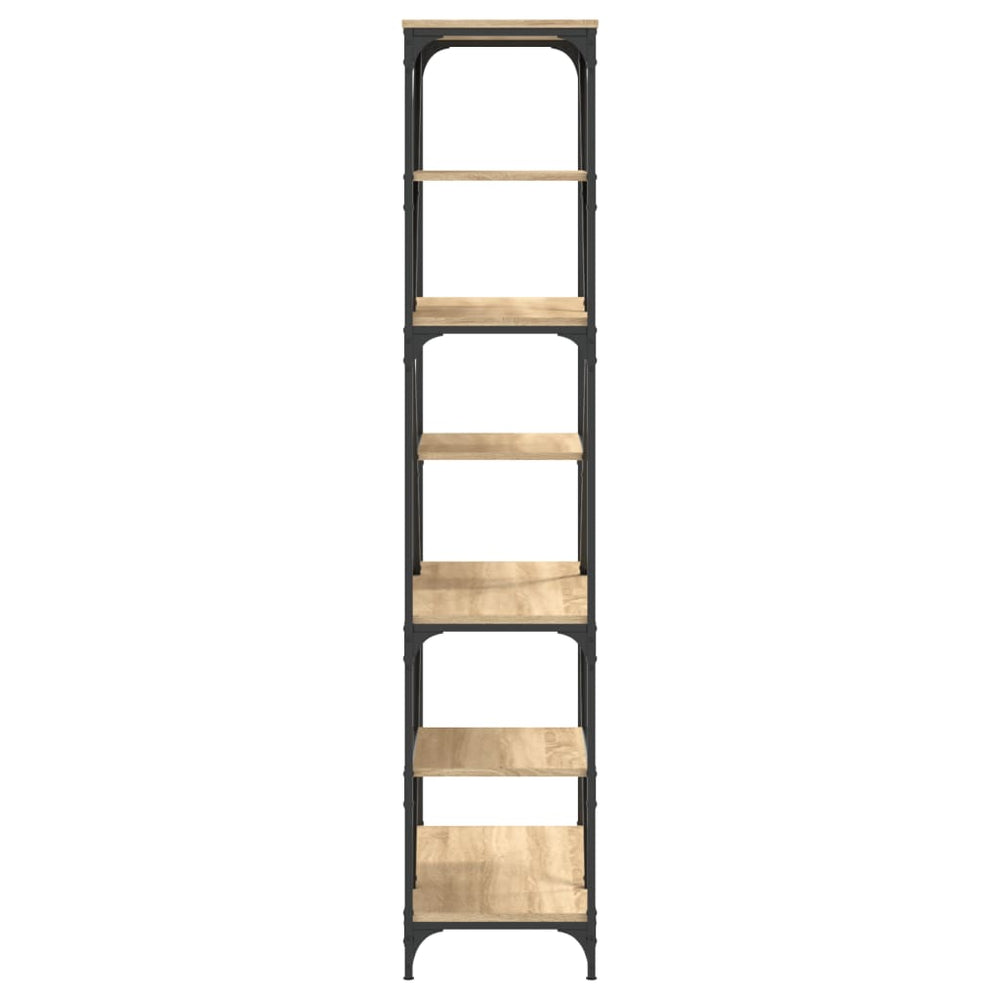 Boekenrek 91x36x176 cm bewerkt hout en staal sonoma eikenkleur MeubelReus