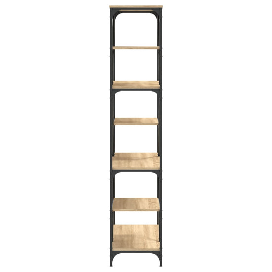 Boekenrek 91x36x176 cm bewerkt hout en staal sonoma eikenkleur MeubelReus