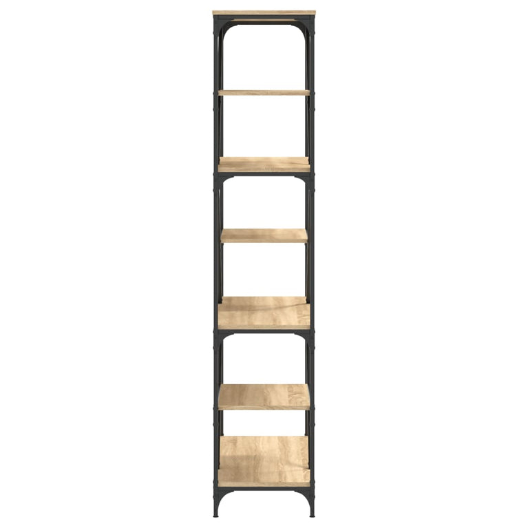Boekenrek 91x36x176 cm bewerkt hout en staal sonoma eikenkleur MeubelReus
