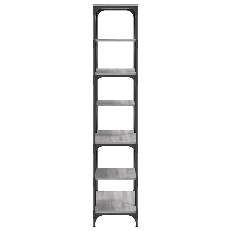 Boekenrek 91x36x176 cm bewerkt hout en staal grijs sonoma MeubelReus
