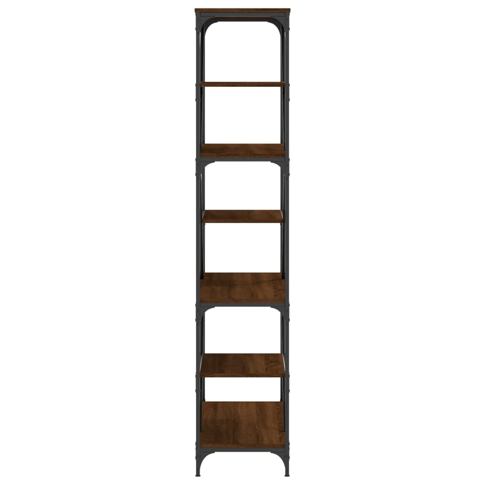 Boekenrek 91x36x176 cm bewerkt hout en staal bruin eikenkleur MeubelReus