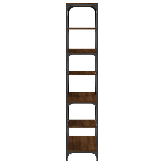 Boekenrek 91x36x176 cm bewerkt hout en staal bruin eikenkleur MeubelReus