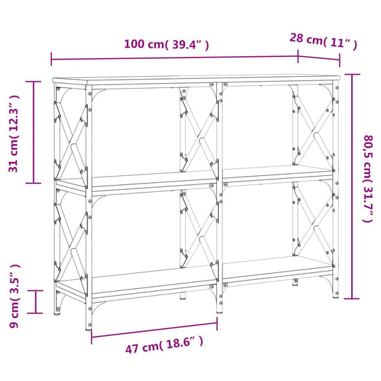 Wandtafel 100x28x80,5 cm bewerkt hout sonoma eikenkleurig MeubelReus